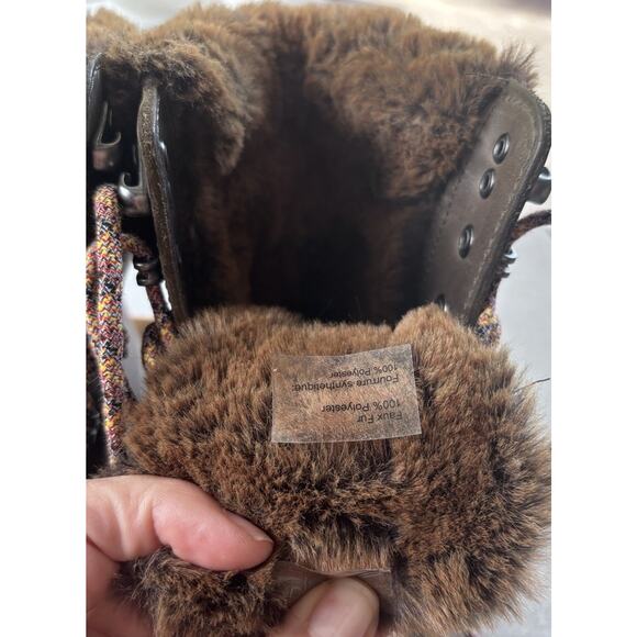 New Dr. Martens 1460 Serena Faux Fur Lined Boots Women's Sz 9 Khaki Grey Atlas - Picture 5 of 13